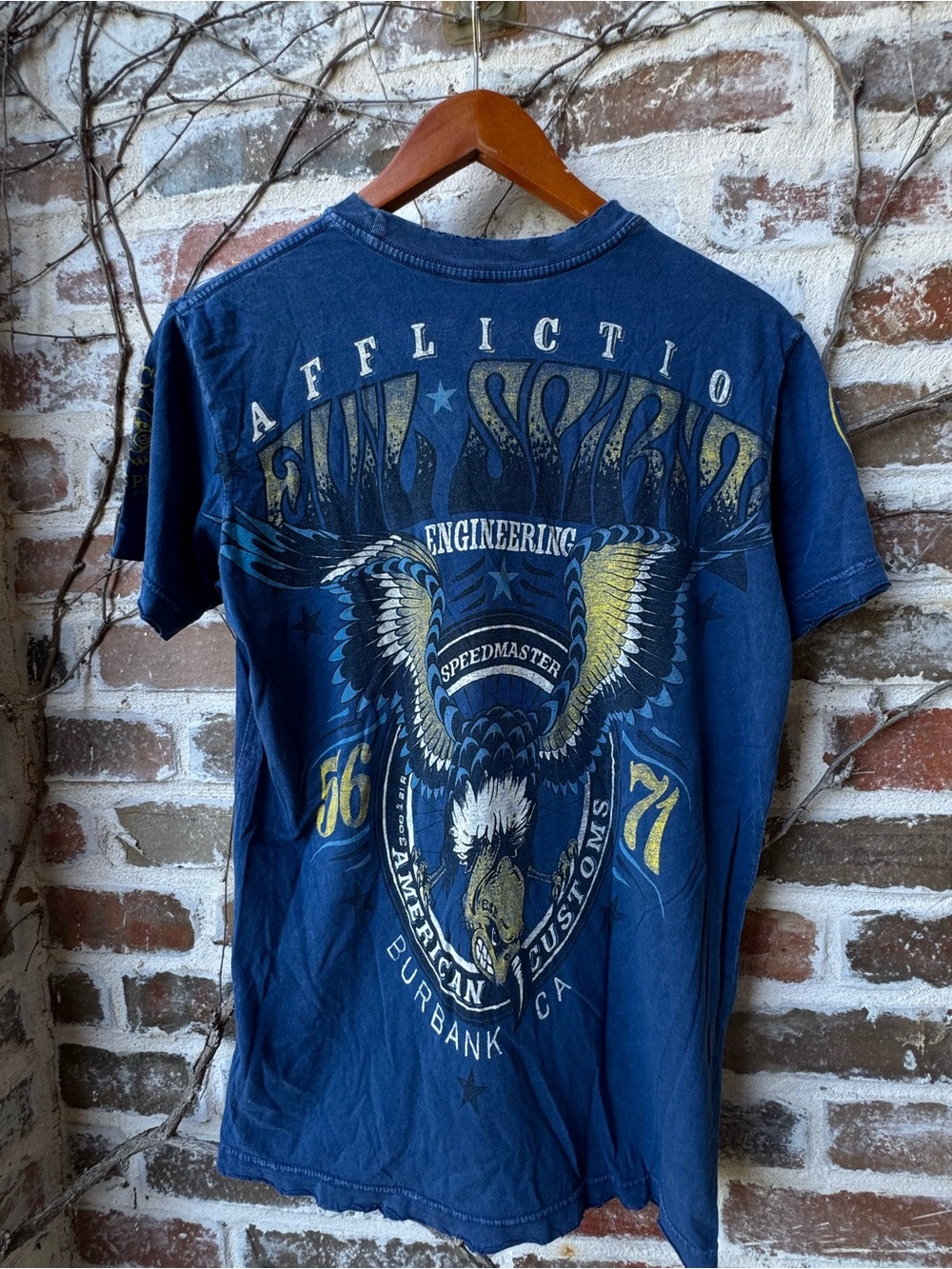 Affliction American Customs Evil Spirit Speedmaster Eagle Graphic Tee Small